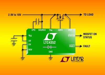 凌力尔特公司推出0V至18V理想二极管控制器 LTC4352