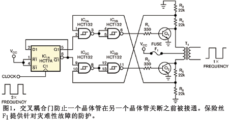 交叉耦合門防止推挽驅(qū)動器交疊