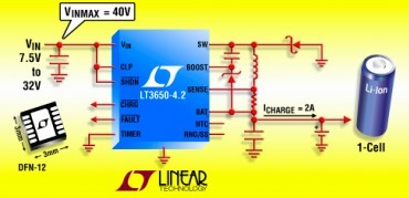 Linear推出紧凑型、单片高压电池充电器
