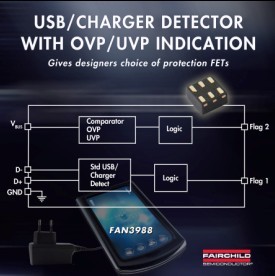 Farichild推出帶有USB/充電器檢測功能的便攜應(yīng)用過電壓保護(hù)器件