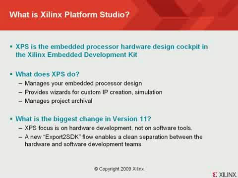 利用 ISE Design Suite 11 内的 Xilinx Platform Studio