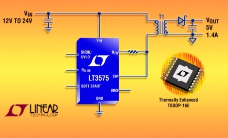 Linear 推出隔離的單片反激式開關(guān)穩(wěn)壓器 LT3575