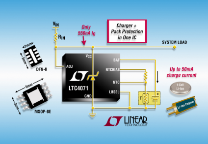 凌力尔特推出易用型纤巧并联电池系统LTC4071