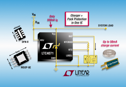 凌力爾特推出易用型纖巧并聯(lián)電池系統(tǒng)LTC4071