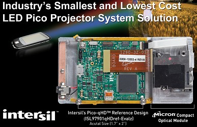 Intersil推出LED Pico投影仪系统解决方案