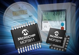 Microchip推出下一代電能計量模擬前端(AFE)MCP3911