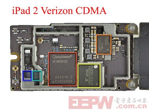 iPad2 GSM版与CDMA版3G元件拆解对比