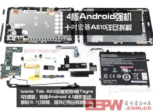4核Android强机 10吋宏碁A510详尽拆解