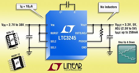 凌力爾特推出250mA高壓降壓-升壓型充電泵LTC3245