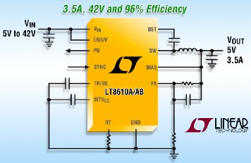 凌力尔特推出LT8610A和LT8610AB同步降压型开关稳压器