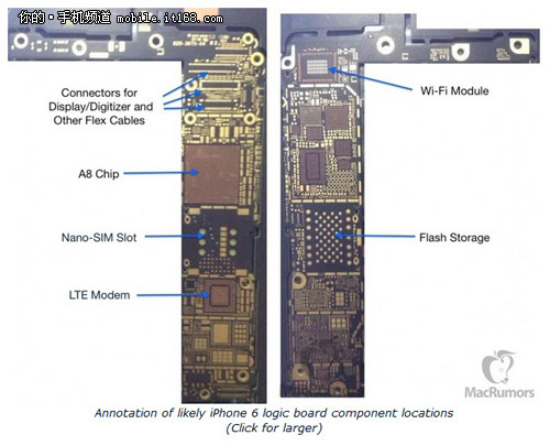 蘋(píng)果iPhone 6主板再曝光 支持NFC近場(chǎng)通信