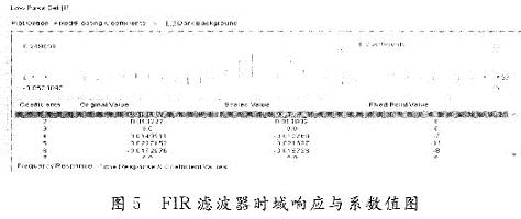 滤波器的时域响应和系数值