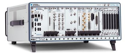 图6：NI PXI Express机箱包含射频分析仪和发生器、矢量网络分析仪、开关、电源和嵌入式计算机