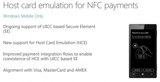 微软Windows 10将支持NFC移动支付技术HCE