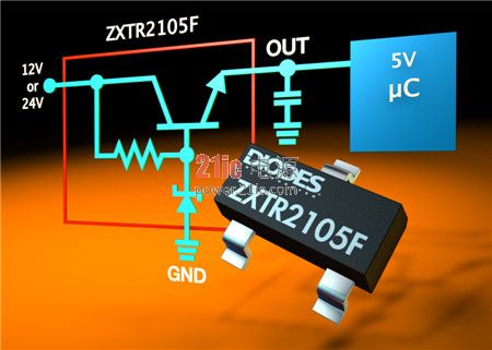 Diodes高压稳压器晶体管为微控制器提供5V电源  并节省占位面积