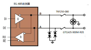 RS-485端口典型浪涌防护解决方案