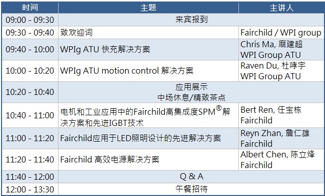 世平誠(chéng)邀您參加「Fairchild電源管理暨應(yīng)用方案研討會(huì)」