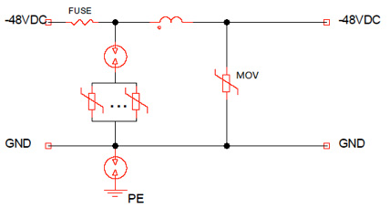典型传统直流电源浪涌防护解决方案