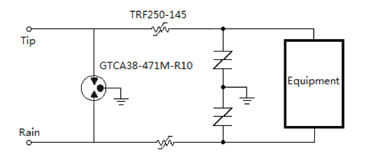 RJ11端口典型浪涌&电力线搭碰解决方案