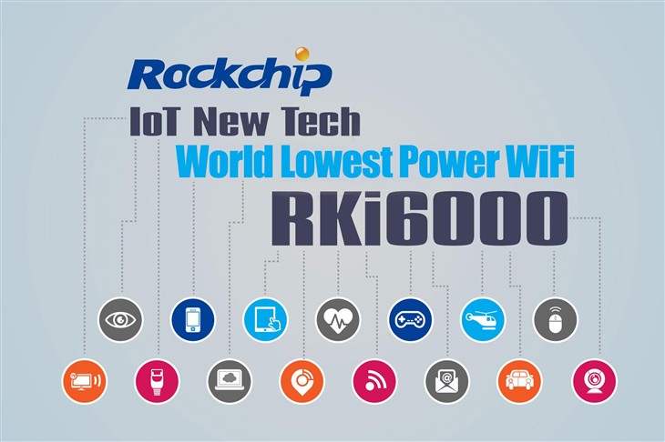 RKi6000可使WiFi功耗接近蓝牙BT4.0 LE功耗数值,从而首次使得WiFi在IoT物联网系统中使用纽扣电池成为可能！此举可大大降低模块体积，且方便智能硬件产品的使用和安装，真正实现大幅降低设备功耗，产品尺寸及开发成本的技术优势。