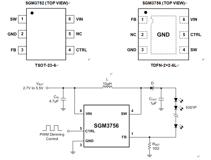 圣邦推出抗振铃降低EMI的背光驱动产品SGM3751/SGM3752/SGM3756