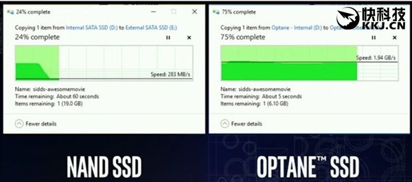 Intel全新Optane固态硬盘 传输速度是传统硬盘的7倍