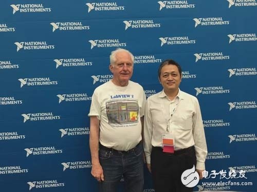 NI创始人兼CEO Dr. James Truchard与笔者在NIWeek