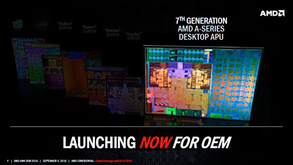 AMD正式出货第七代桌面APU：能效提升40%