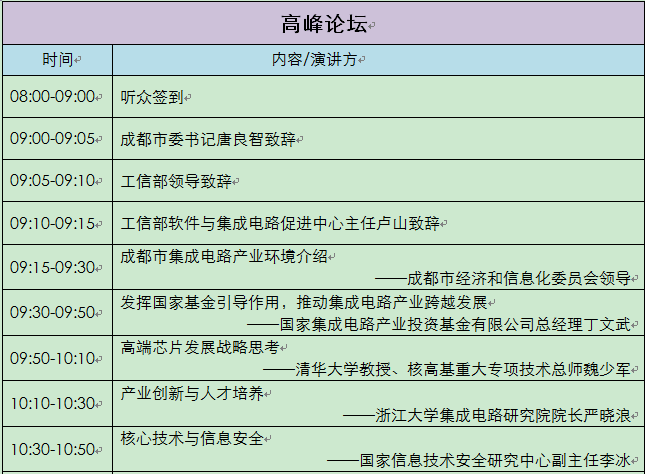 中国芯大会日程预告