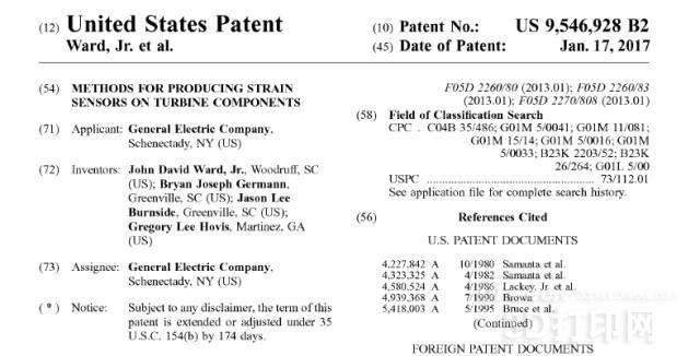 GE涡轮叶片上打印高温陶瓷传感器的专利获批