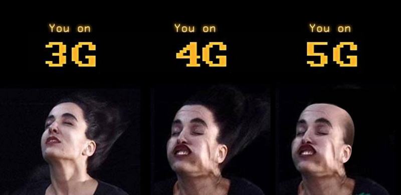 5G速度與4G、3G對比