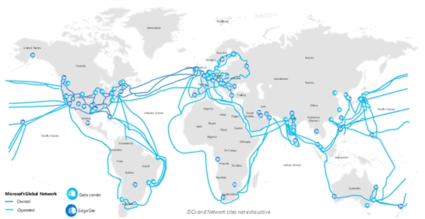 微软建立全球专属CDN网络：平均延迟50ms