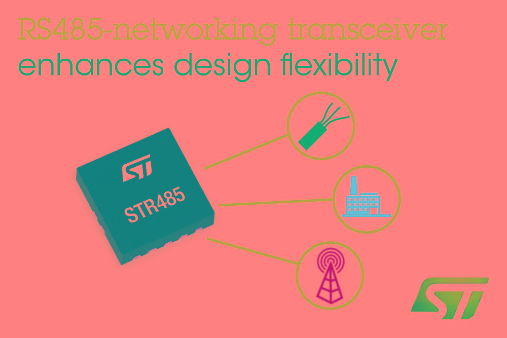 意法半导体推出高度灵活的RS485网络收发器 简化产品设计，节省电路板空间和物料成本