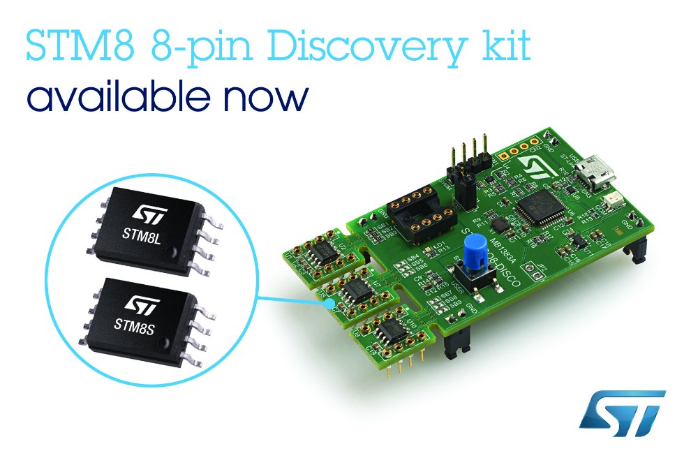 意法半导体发布含三款8引脚STM8微控制器的单板Discovery 套件 为用户带来便利、超值体验