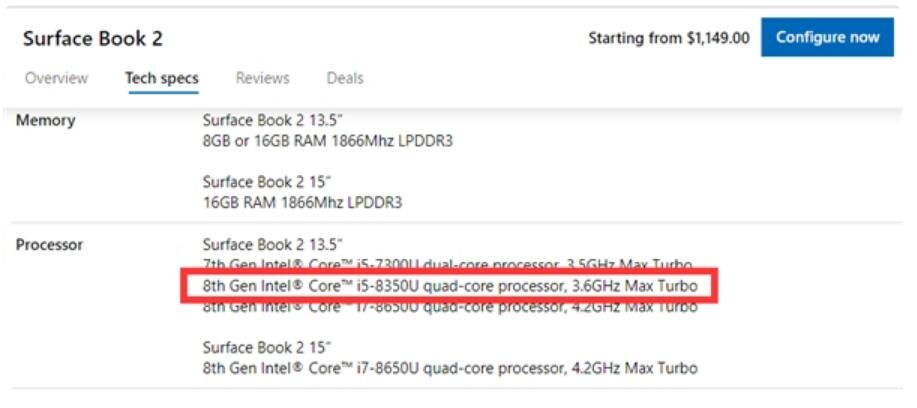 微软官网上架新版Surface Book 2：搭载i5-8350U处理器