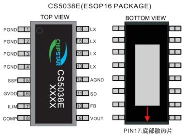 CS5038,铅酸电池/三节锂电池串联12V升压至22V/5A大电流DC-DC升压解决方案