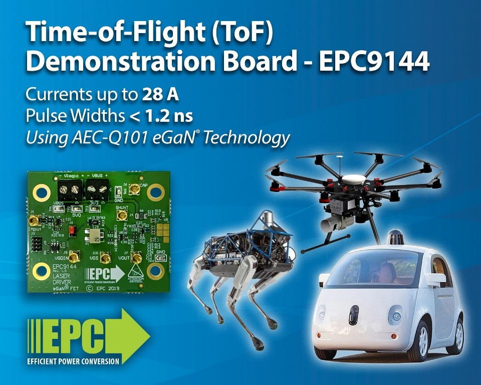宜普電源轉換公司（EPC）推出基于車規級氮化鎵（eGaN ）技術的飛行時間（ToF）演示板
