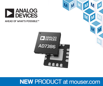 貿(mào)澤開(kāi)售吞吐速率高達(dá)4 MSPS 的 Analog Devices 16位AD7386 SAR ADC 