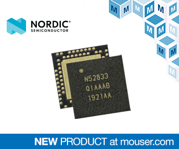 贸泽电子备货Nordic nRF52833多协议SoC 支持更高温度的专业照明设计
