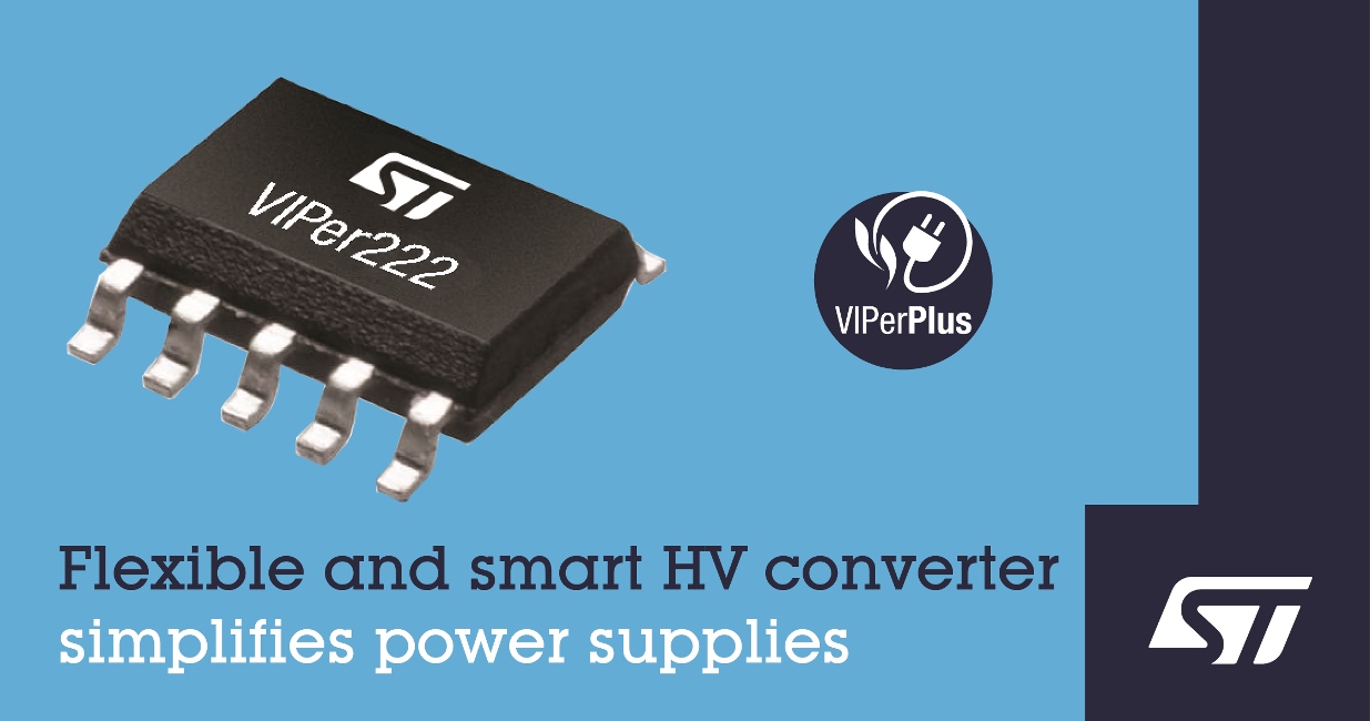 意法半導體推出靈活穩健的VIPer控制器，簡化智能設備電源設計