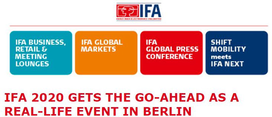 IFA 2020確認(rèn)新舉辦計(jì)劃 每日參展人數(shù)不超過1000人