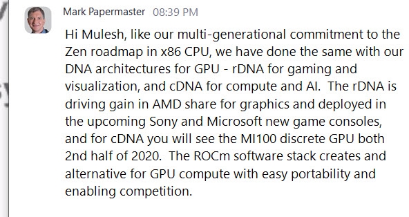NVIDIA安培有对手了！AMD官宣第一款CDNA架构计算卡