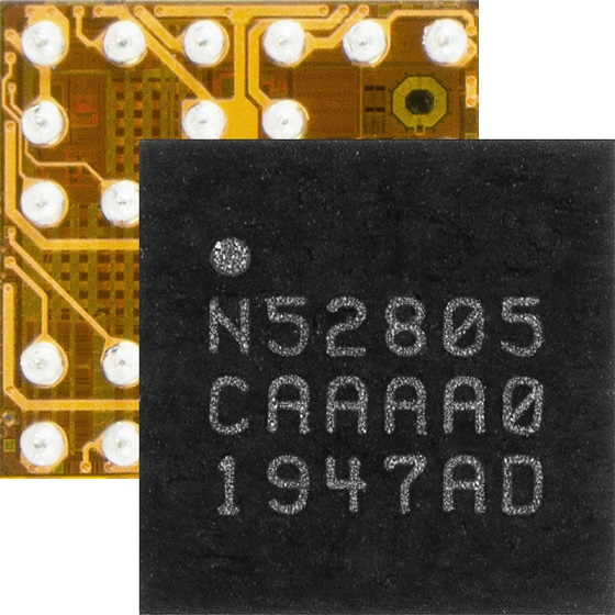 Nordic nRF52805为业界认可的nRF52系列添加了针对紧凑型双层PCB无线产品而优化的WLCSP封装蓝牙5.2 SoC器件
