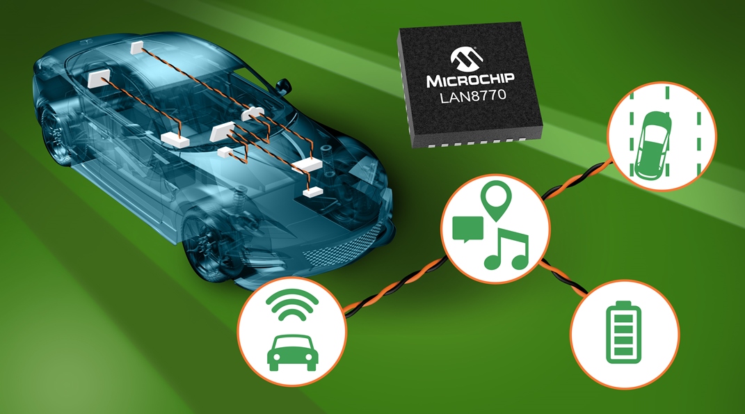 Microchip推出单对以太网PHY，提供业界领先的超低TC10休眠电流， 并且支持功能安全 