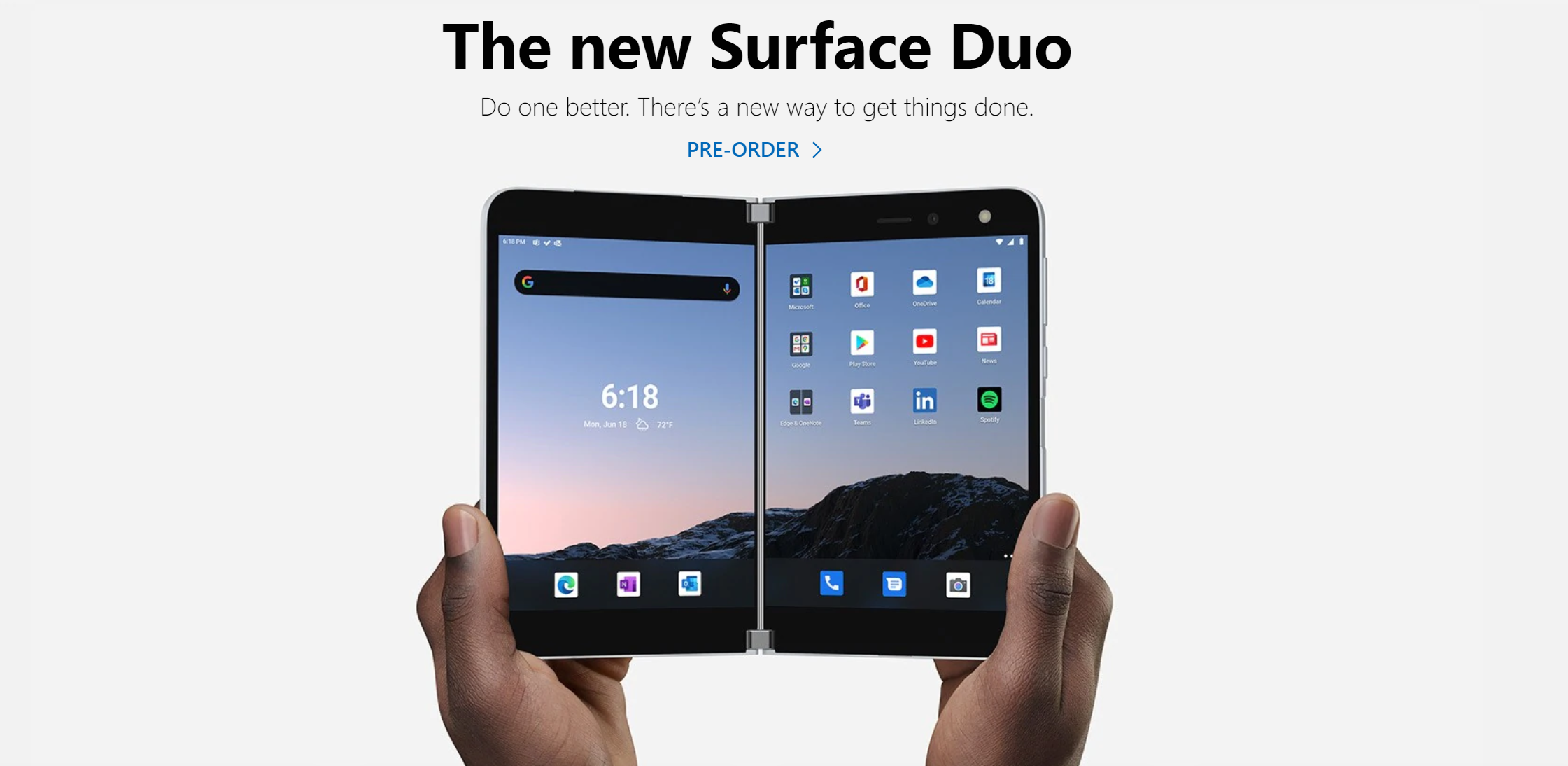 微軟雙屏手機(jī)Surface Duo下月10日發(fā)售 起價1399美元