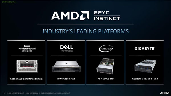 AMD发布全新架构计算卡Instinct MI100：AI性能暴涨7倍