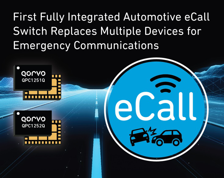 Qorvo推出首款具有业界领先的性能的高可靠性全集成式汽车 eCall 开关