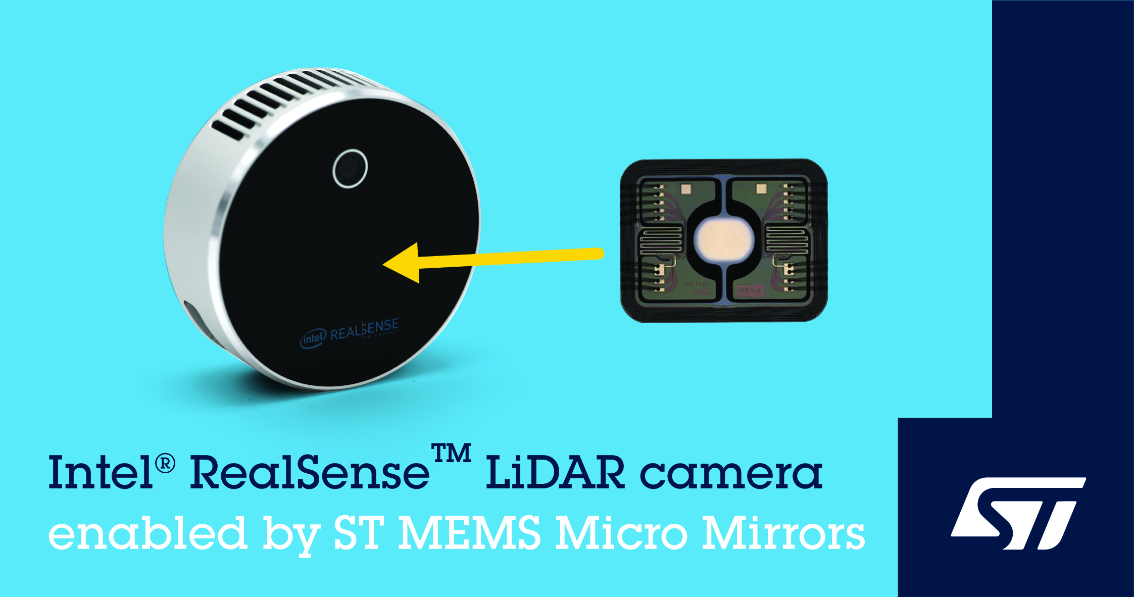 意法半导体世上最小的微镜扫描技术助力英特尔Intel RealSense™高分辨率LiDAR深度摄像头L515
