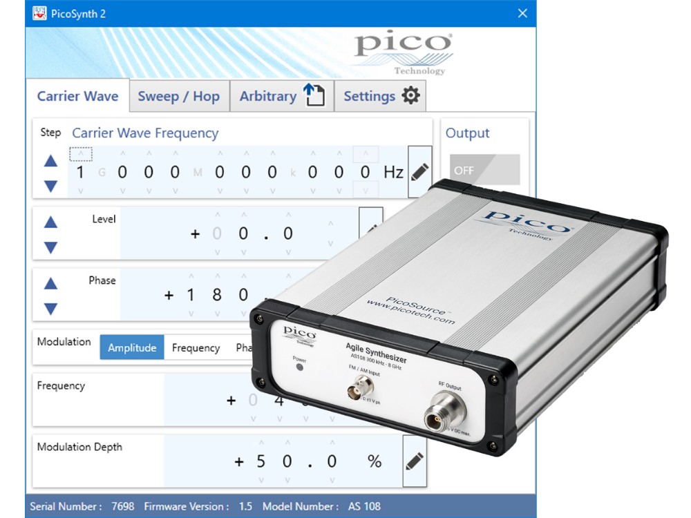 PicoSource AS108: 8GHz射頻信號(hào)合成器