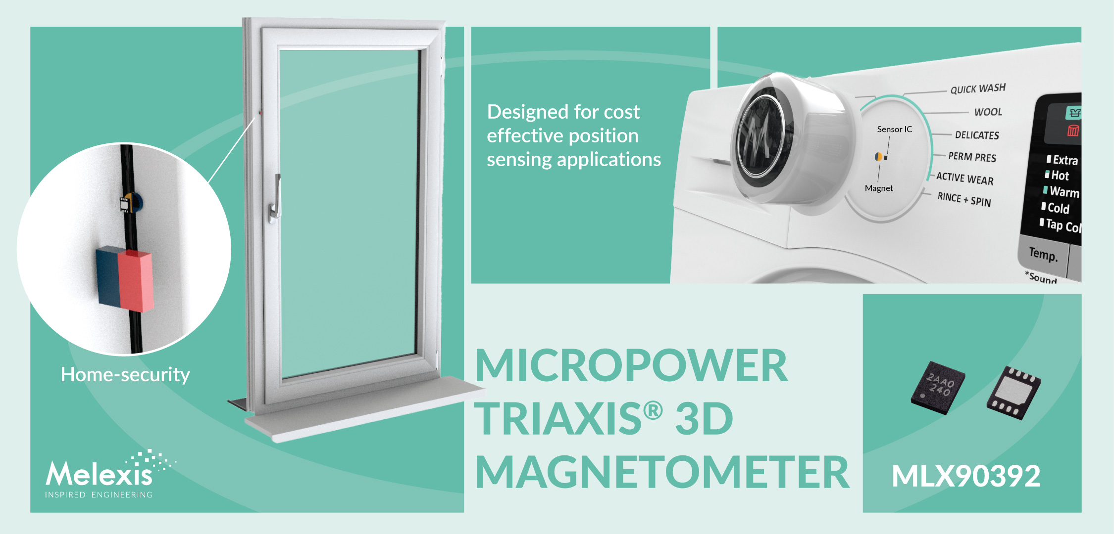 Melexis 推出面向消费类应用的紧凑♀型低压 3D 磁力计